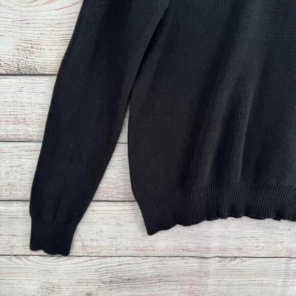 Polo Jeans Co Rib Knit 1/4 Zip Sweater Mens Large Black US Flag Ralph Lauren - Picture 3 of 8